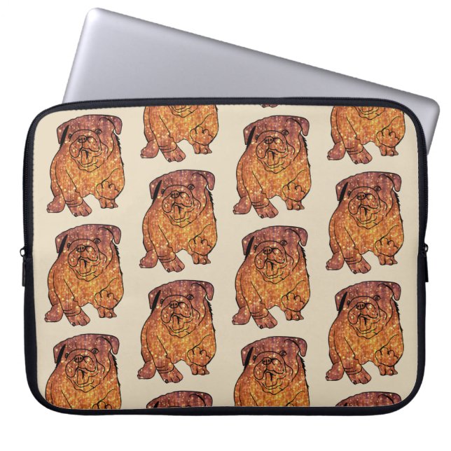 Fransk Bulldog Art Neoprene Laptop sleeve 15" (Framsidan)