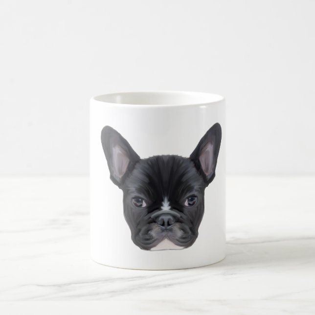 Fransk Bulldog Art Porträtt Kaffemugg (Center)