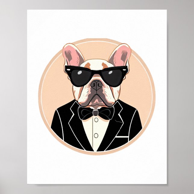 Fransk Bulldog Art Poster (Framsidan)