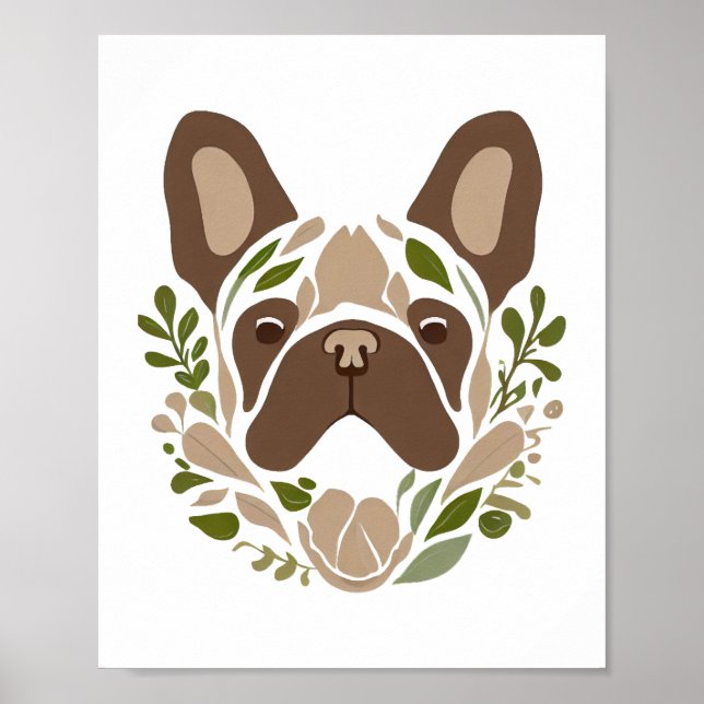 Fransk Bulldog Art Poster (Framsidan)