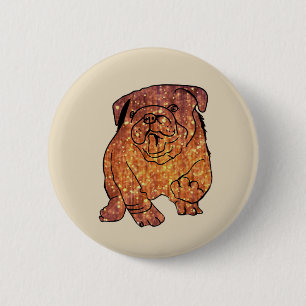 Fransk Bulldog Art Round Badge Knapp