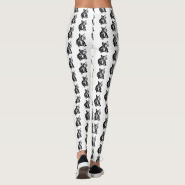 Fransk Bulldog Art Teckning Leggings