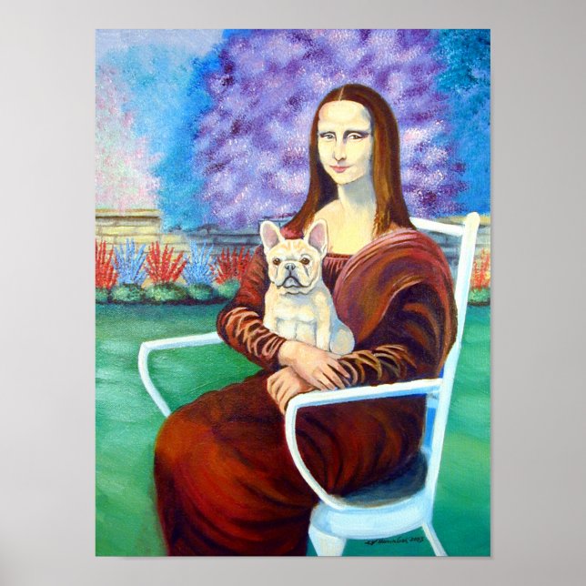 Fransk Bulldog Art Wall Print Poster (Framsidan)