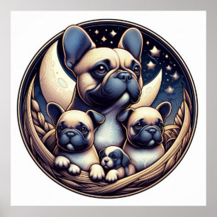 Fransk Bulldog, Assion Hund Poster