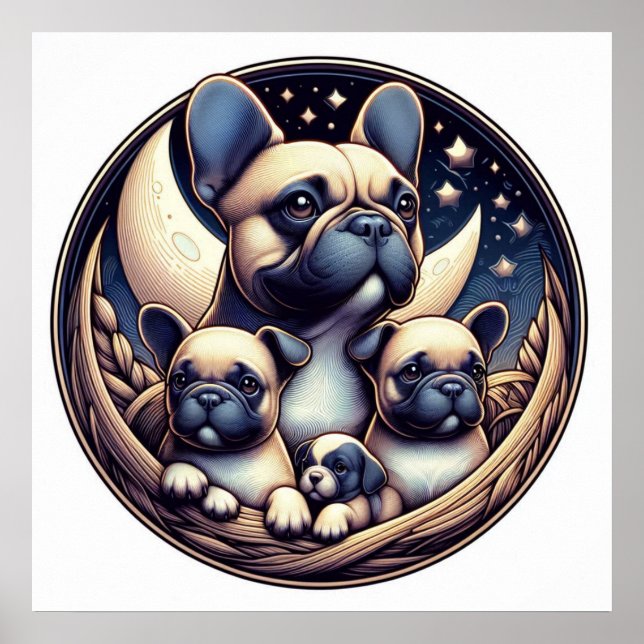 Fransk Bulldog, Assion Hund Poster (Framsidan)