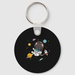 Fransk Bulldog Astronaut Nyckelring