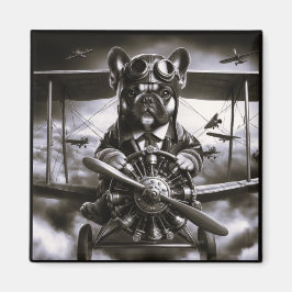 Fransk Bulldog aviator magnet