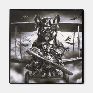 Fransk Bulldog aviator magnet
