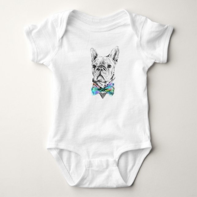 fransk bulldog baby onsie tee (Framsida)