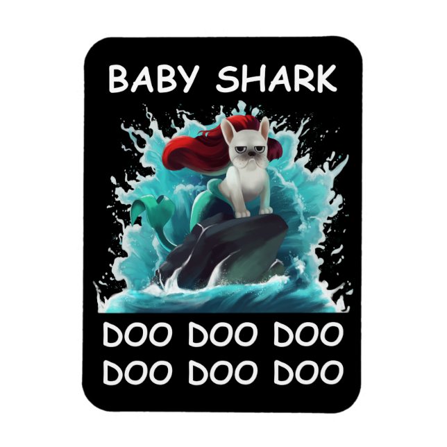 Fransk Bulldog | Baby Shark Doo Doo Doo Doo Magnet (Vertikal)
