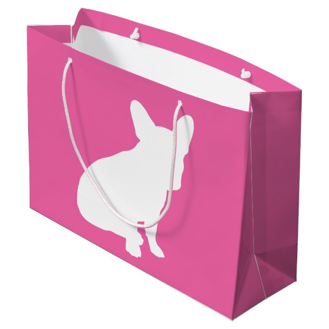 Fransk Bulldog Baby Shower Frenchie Rosa (Baksidan Vinklad)