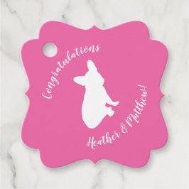 Fransk Bulldog Baby Shower Frenchie Rosa Gåvor Etiketter