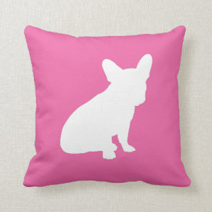 Fransk Bulldog Baby Shower Frenchie Rosa Kudde