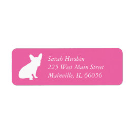Fransk Bulldog Baby Shower Frenchie Rosa Returadress Etikett