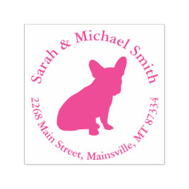 Fransk Bulldog Baby Shower Frenchie Rosa Självfärgande Stämpel