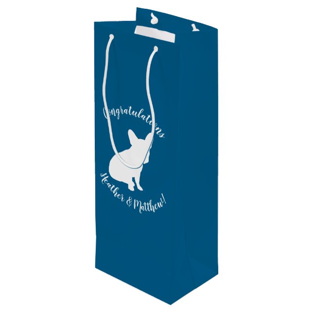 Fransk Bulldog Baby Shower Frenchy Frenchie Blue (Baksidan Vinklad)