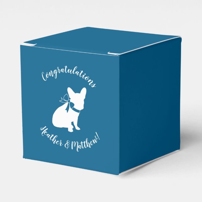 Fransk Bulldog Baby Shower Frenchy Frenchie Blue Presentaskar (Framsidan Sidan)