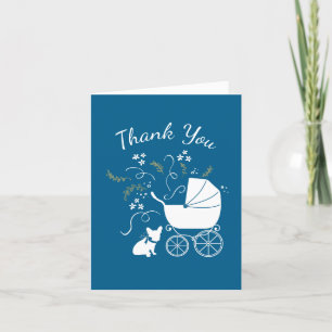 Fransk Bulldog Baby Shower Frenchy Frenchie Blue Tack Kort