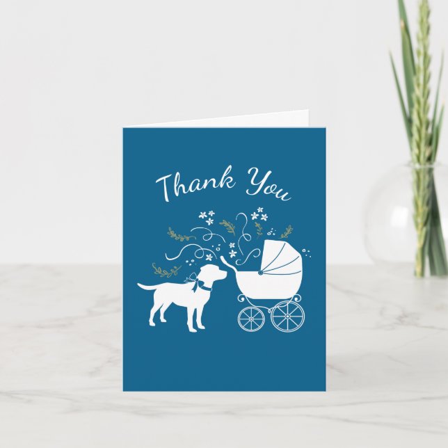 Fransk Bulldog Baby Shower Frenchy Frenchie Blue Tack Kort (Framsida)