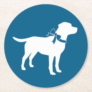 Fransk Bulldog Baby Shower Frenchy Frenchie Blue Underlägg Papper Rund