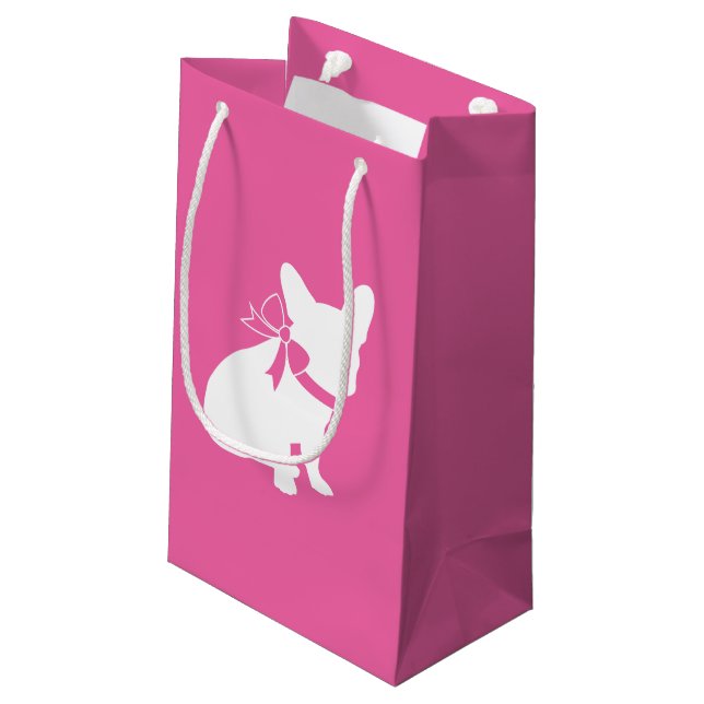 Fransk Bulldog Baby Shower Frenchy Frenchie Rosa (Baksidan Vinklad)