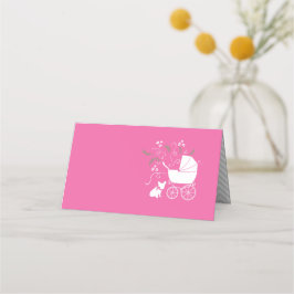 Fransk Bulldog Baby Shower Frenchy Frenchie Rosa Placeringskort