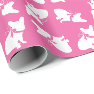 Fransk Bulldog Baby Shower Frenchy Frenchie Rosa Presentpapper