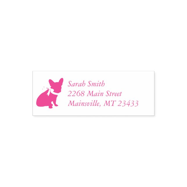 Fransk Bulldog Baby Shower Frenchy Frenchie Rosa Självfärgande Stämpel (Design)