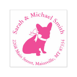 Fransk Bulldog Baby Shower Frenchy Frenchie Rosa Självfärgande Stämpel