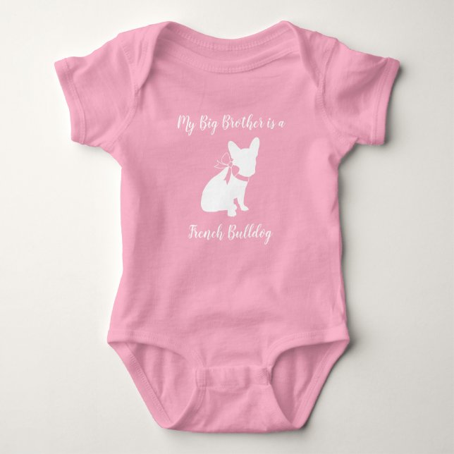 Fransk Bulldog Baby Shower Frenchy Frenchie Rosa T Shirt (Framsida)