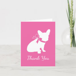 Fransk Bulldog Baby Shower Frenchy Frenchie Rosa Tack Kort