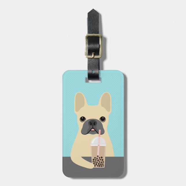 Fransk Bulldog Bagagebrickor (Vertikal Framsida)