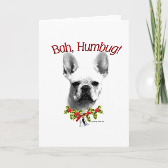 Fransk Bulldog Bah Humbug Helgkort (Framsida)