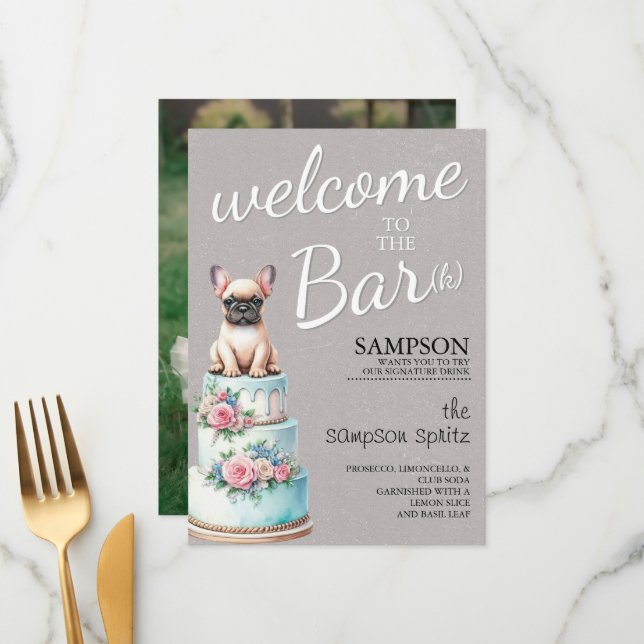 Fransk Bulldog Bar Meny (Fram/Back In Situ)