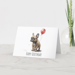 Fransk Bulldog Birthday Card - Frenchiekort Tack Kort