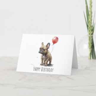 Fransk Bulldog Birthday Card - Frenchiekort Tack Kort