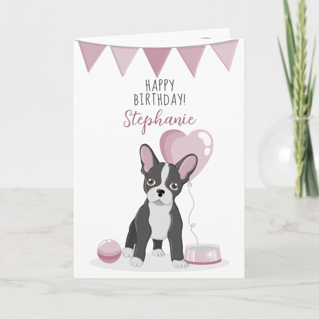 Fransk Bulldog Birthday Kort (Framsida)