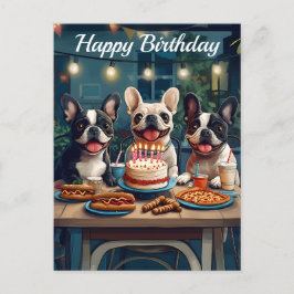 Fransk Bulldog Birthday Vykort
