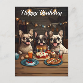 Fransk Bulldog Birthday Vykort