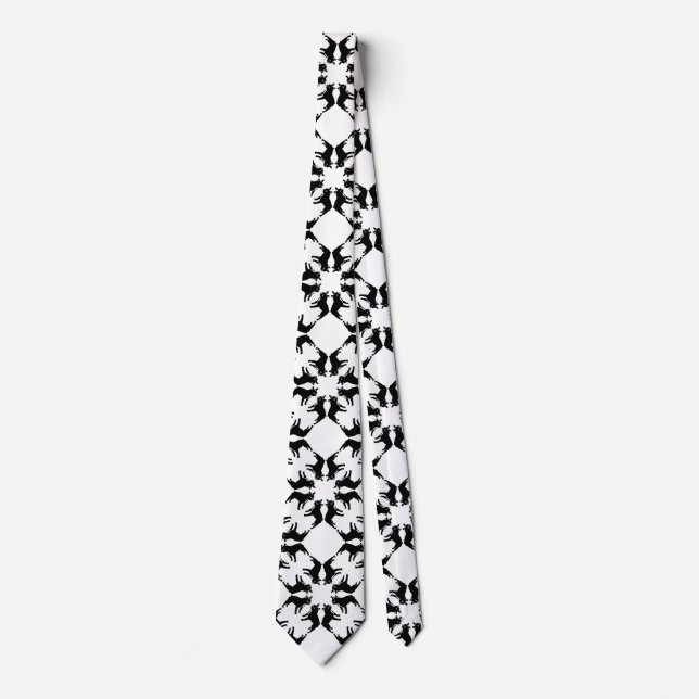 Fransk Bulldog Black and White Tie Slips (Framsida)