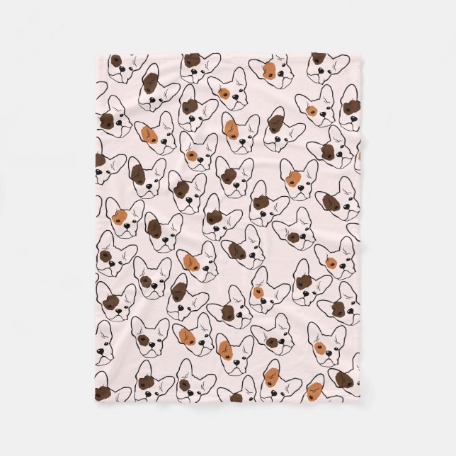 Fransk Bulldog Blanket Fleecefilt (Framsidan)