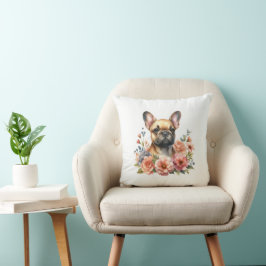 Fransk Bulldog-Blommigt Kudde