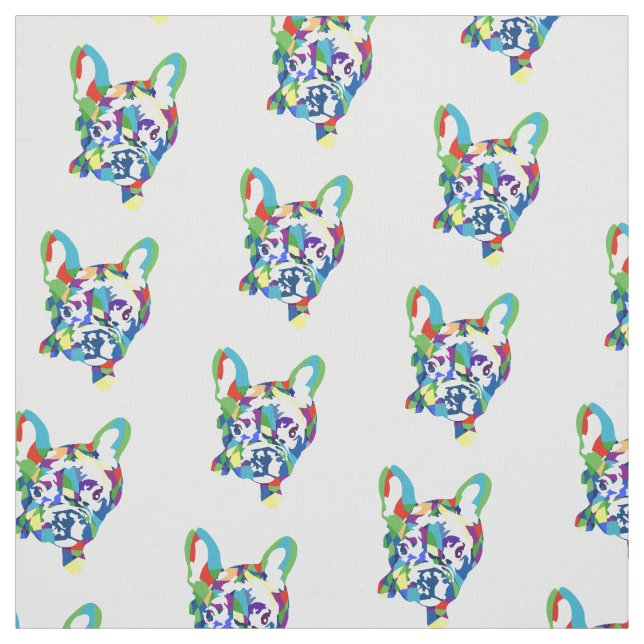 Fransk Bulldog blue grönt Tyg (Provkarta)