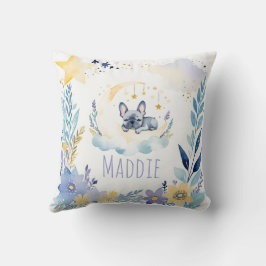 Fransk Bulldog Boho Namn Nursery Pillow Kudde