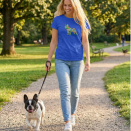 Fransk Bulldog Botanisk Silhuett T Shirt