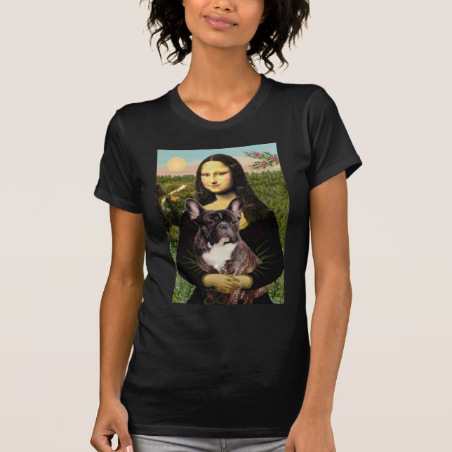 Fransk Bulldog (br10) - Mona Lisa T Shirt (Framsida)