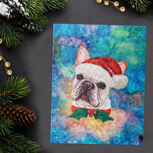 Fransk Bulldog Brett Hund jul Pussel (Skapare uppladdad)