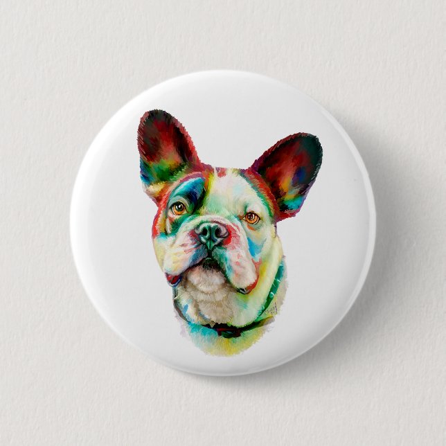 Fransk Bulldog Bright Bust Knapp (Framsida)