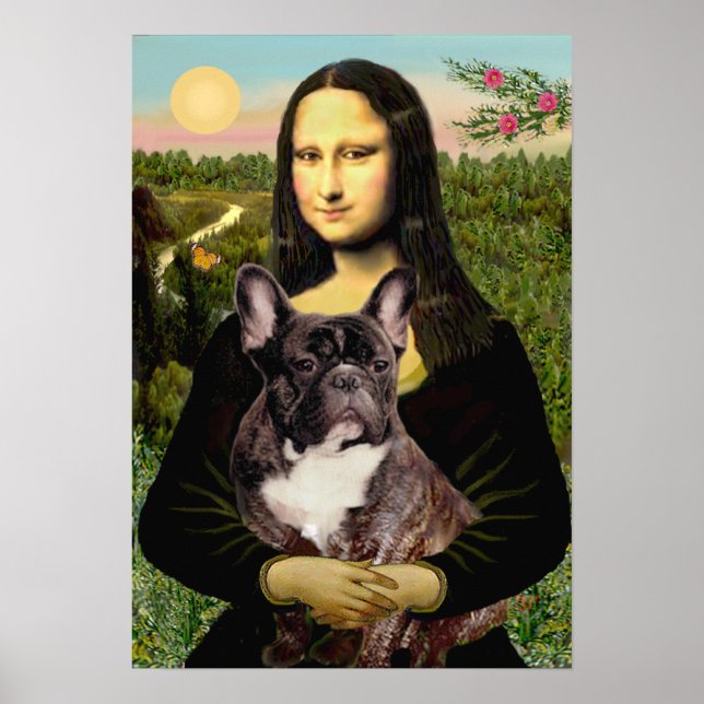 Fransk Bulldog (brindle) - Mona Lisa Poster (Framsidan)