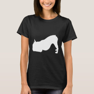 Fransk Bulldog Bulldog Yoga Hund nedåt T Shirt